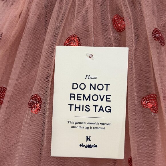 JessaKae Sweetheart Dress Womens Medium Pink Tulle Sequin Heart Bow Tie Maxi - Picture 4 of 12